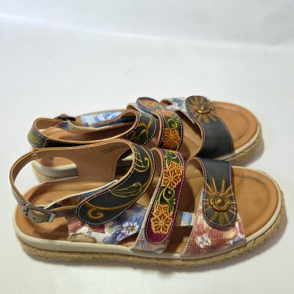 L'artiste Yahima Espadrilles Boho Multicolor Floral Casual Platform Sandal Sz 38 - Picture 6 of 11